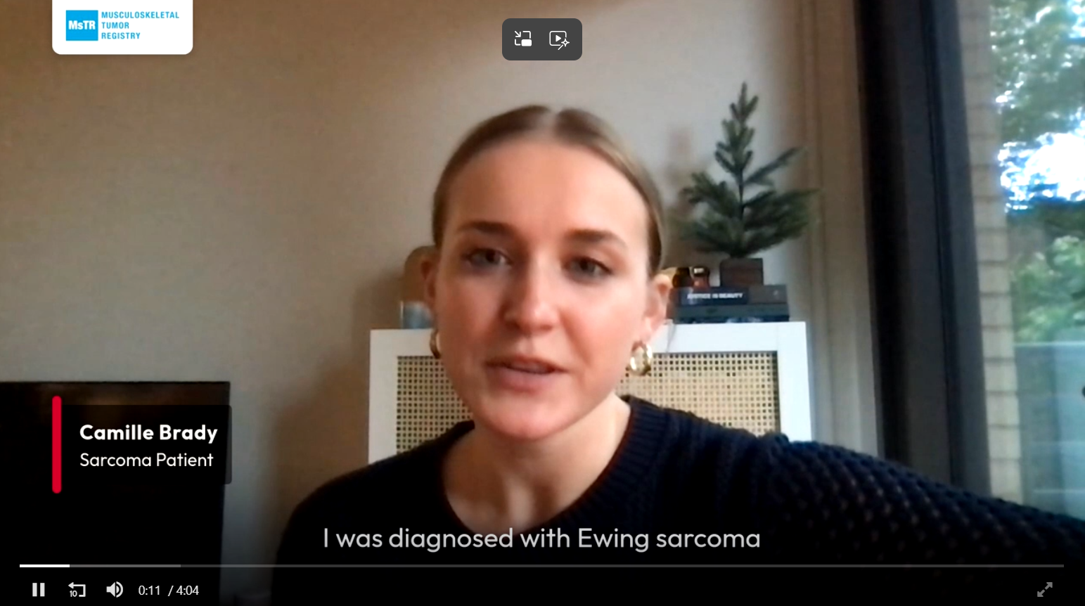 Video Featuring Patient Discussing Sarcoma Diagnosis
