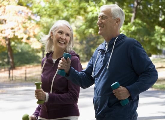 older couple walking