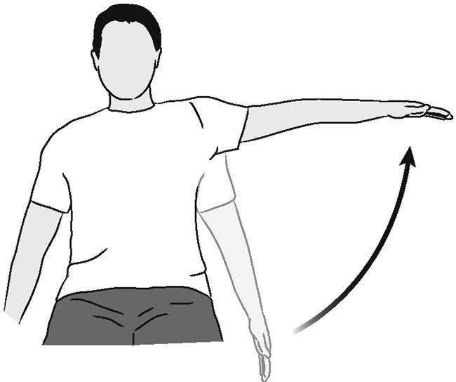 Ilustración de abducción de hombro (activa)