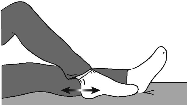 Illustration of bed-supported knee bend