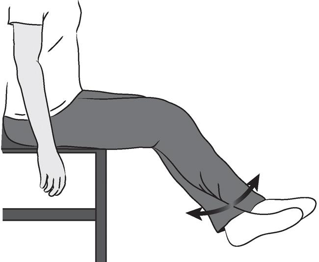 Illustration of sitting supported knee bend