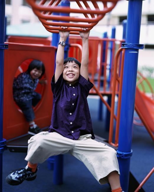 Photo of boy on monkey bars