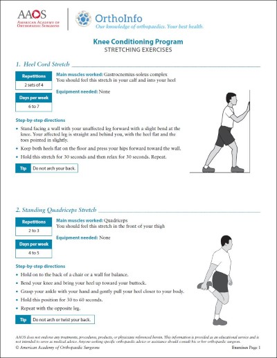 Knee Conditioning Program - OrthoInfo - AAOS