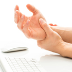 Person with hand pain