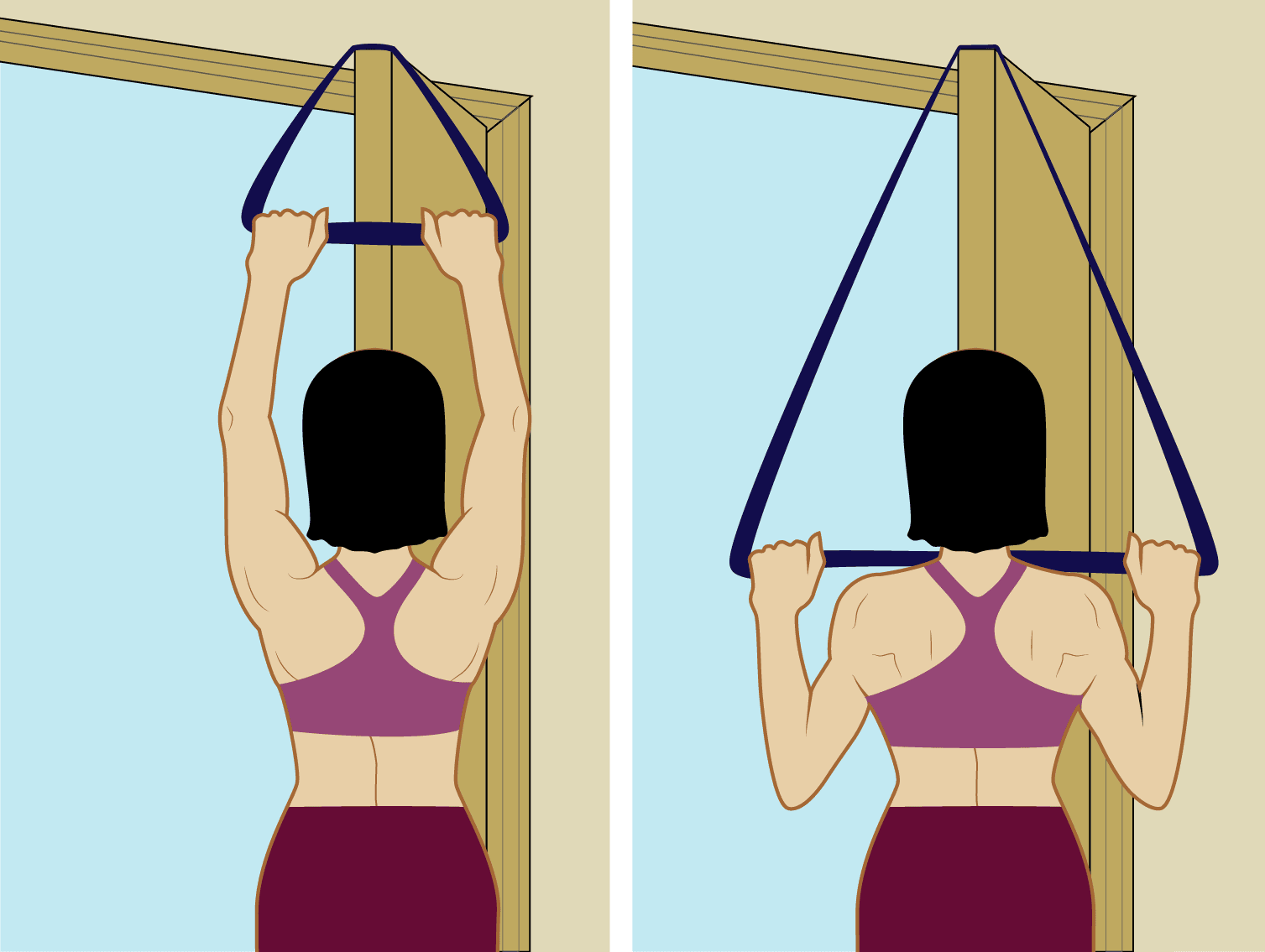 Illustration Showing Pull Down Exercise