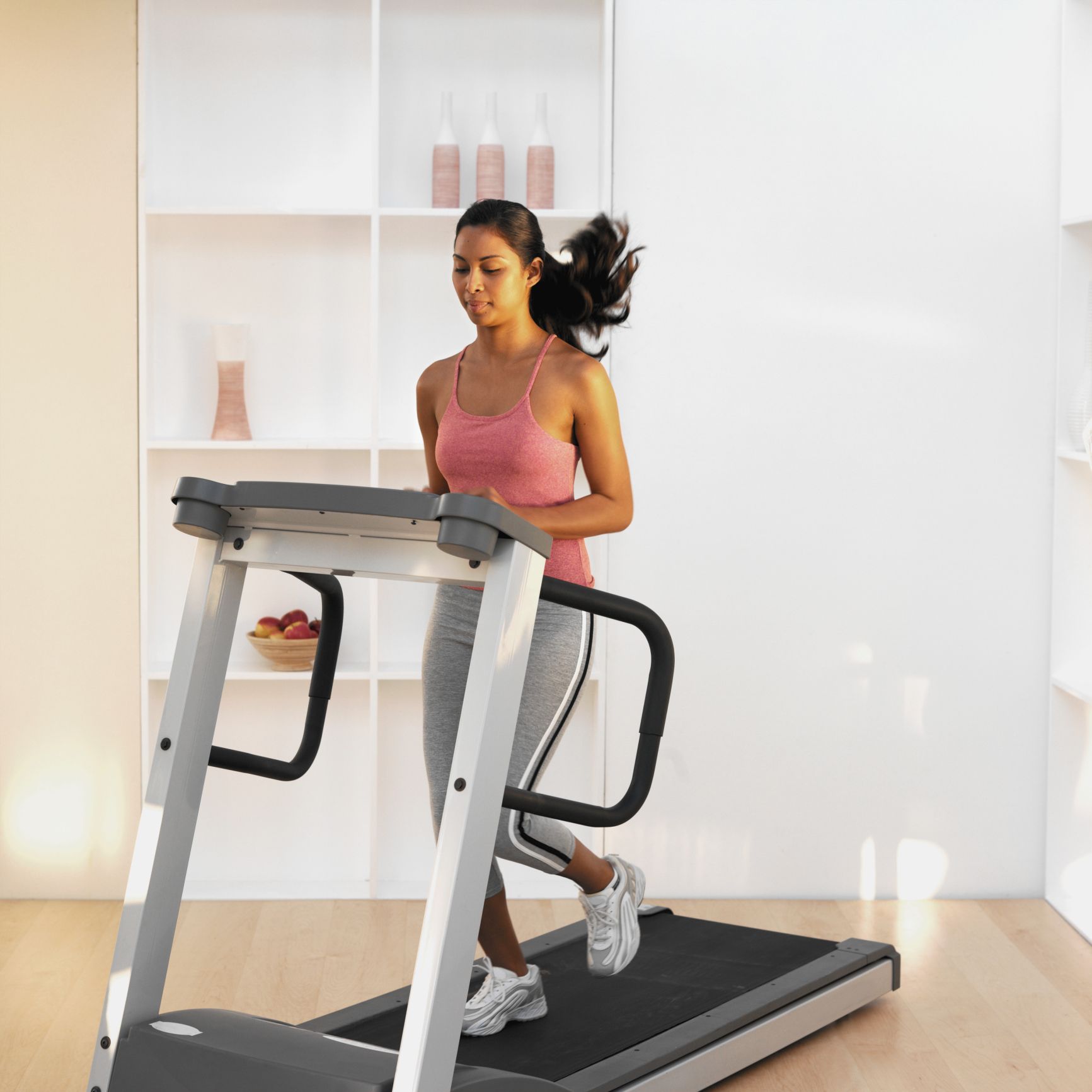 Woman running on treadmill