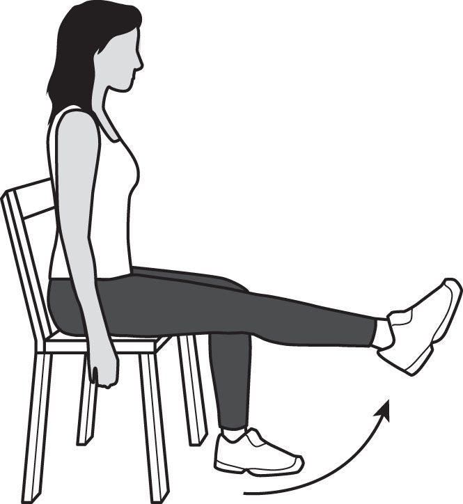 Knee extension with Resistance Band Hip abduction: sit in a chair or