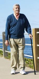 Man walking with cane