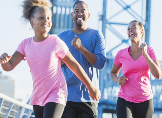 family exercising