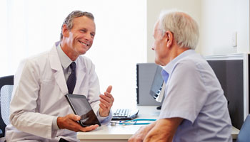 patient talking with doctor